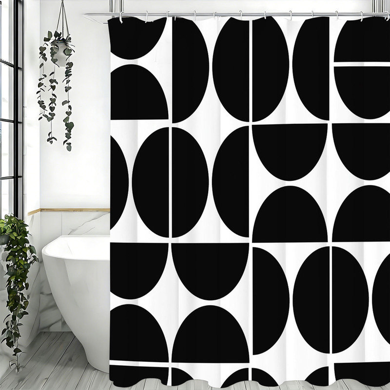 Rideaux de douche avec crochets inclus, Noir