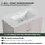Meuble-lavabo autoportant avec lavabo en résine blanche et 2 portes d'armoire rembourrées-2055372041