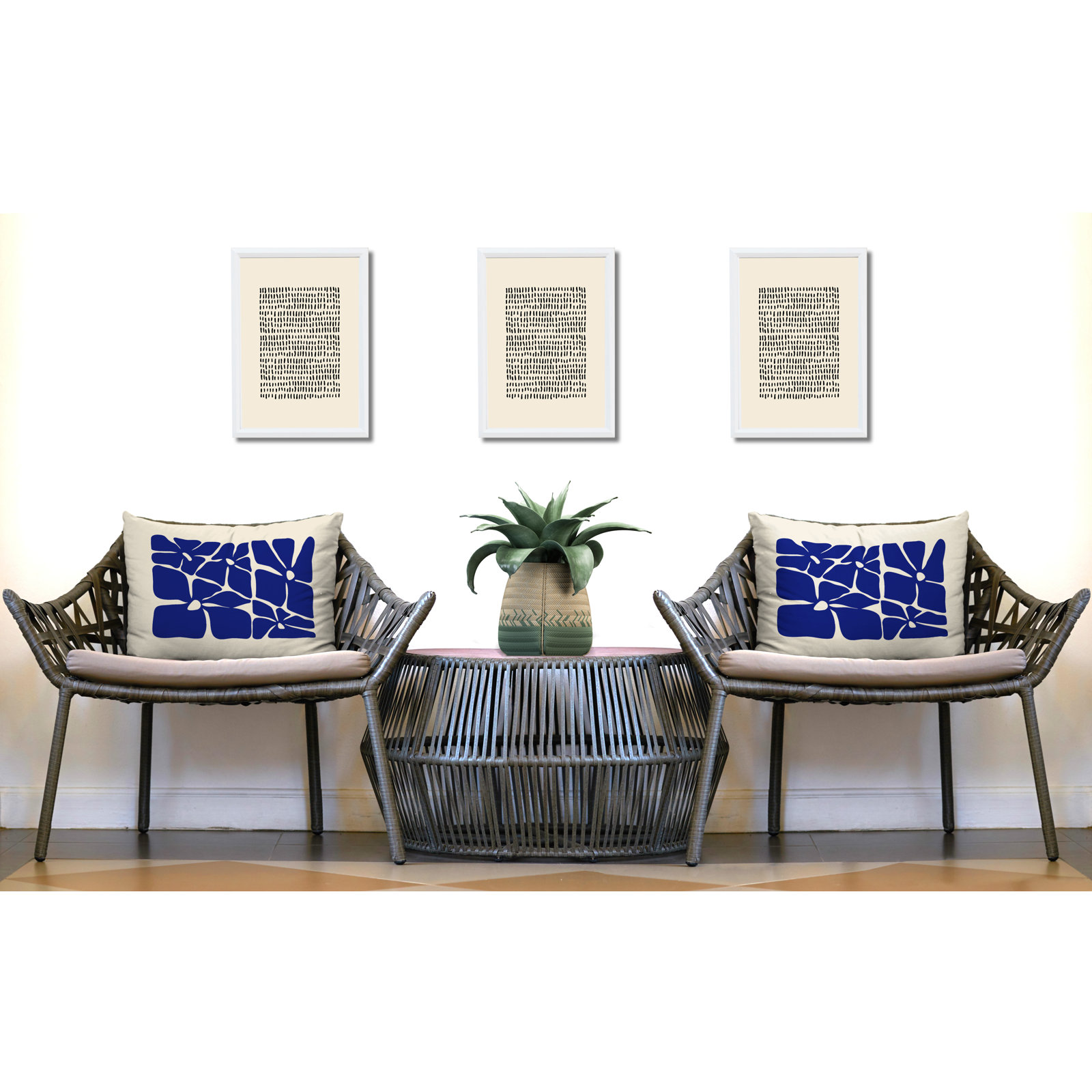20" x 14" Throw Pillow, Navy Blue