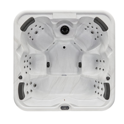 Luxury Spas 240 Volt 6 Person 51 - Jet Acrylic Square Standard (Hardwired) Hot Tub with Ozonator in Gray