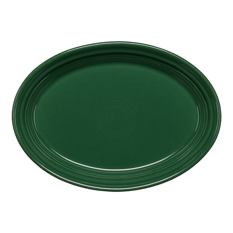 Plat de service ovale Fiesta Serveware,  H 1,25 po x l 6,75 po x L 9,63 po, Jade
