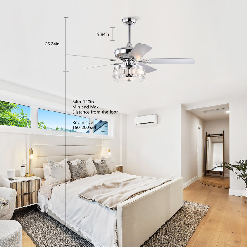 Ventilateur de plafond 3 lumières Beckham avec télécommande et pales réversibles