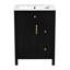 Meuble-lavabo de salle de bain avec lavabo en céramique 1 porte à fermeture douce et 2 tiroirs à fermeture douce-105508886