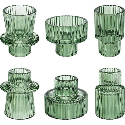 Bougeoirs en cristal vert