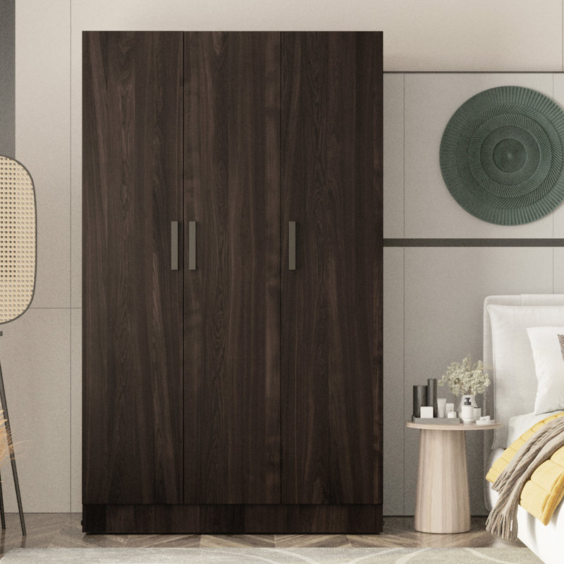  Armoire multi-rangement avec 3 portes et beaucoup de rangement, Tabac