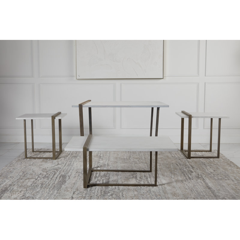 Collection de tables d'appoint 4 pièces Timeothy, blanc