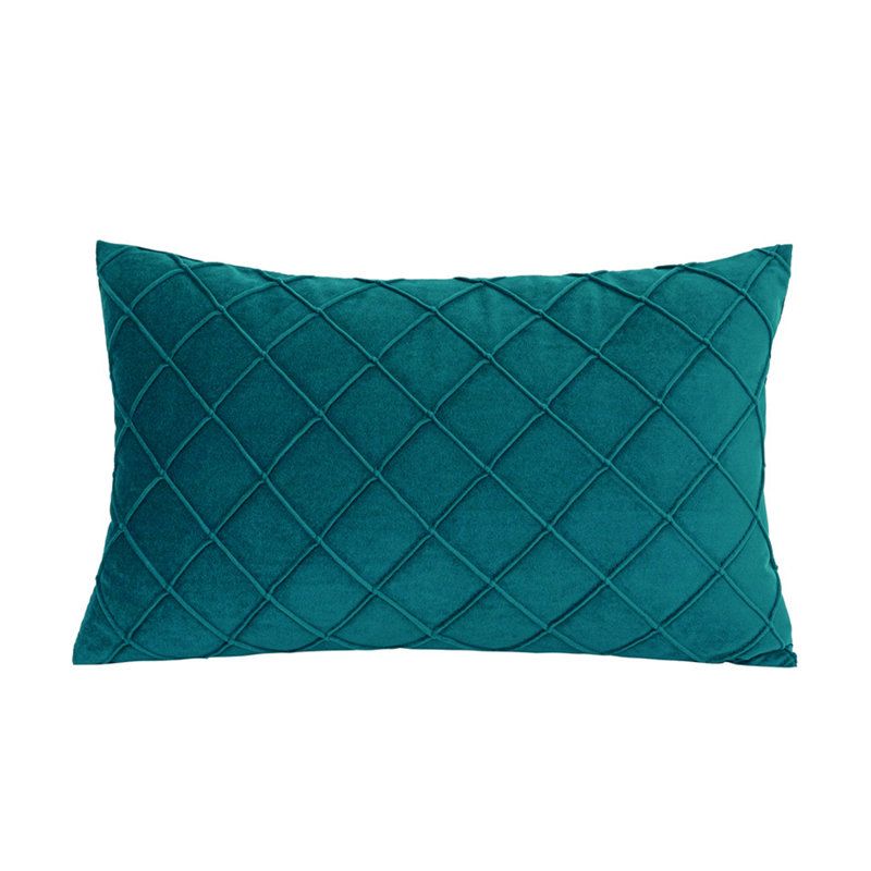 (With Or Without Insert) Set of 2 Pintuck Pleats Throw Pillows, Teal, 20"H x 20"W