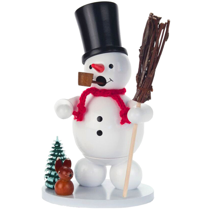 Brûleur encens bonhomme de neige en bois dregeno