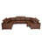 Mietoon Leather Match Large Seating Power Recliner Sectional-1339745741