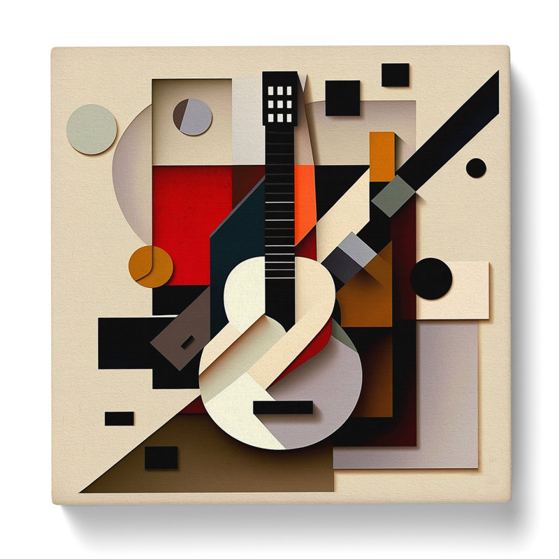 Acoustic Guitar Suprematism No.2 - Wrapped Canvas, 35cm H x 35cm W x 3cm D