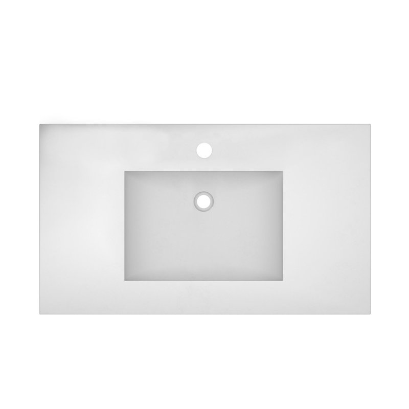 Palomar 36.5" Single Bathroom Vanity Top with Sink, Pearl, Single