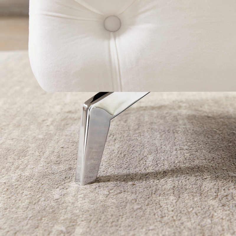 Banc moderne avec repose-pieds capitonné et repose-pieds en velours pour le vestibule