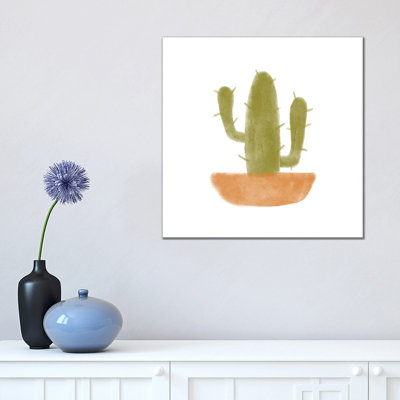 Watercolour Cactus V 1 Piece Wrapped Canvas Wall Art