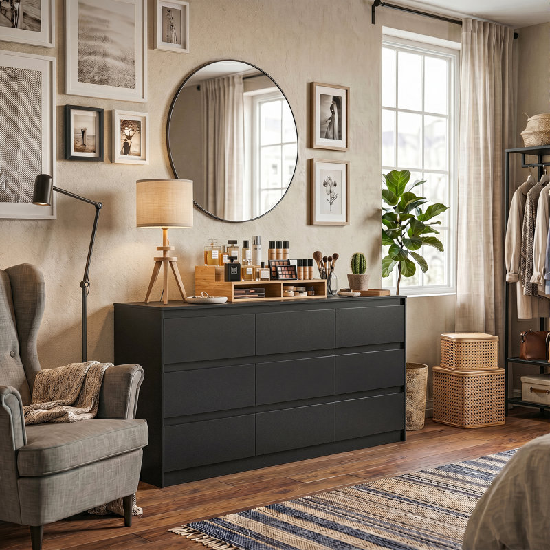 Commode 9 tiroirs l 63 po