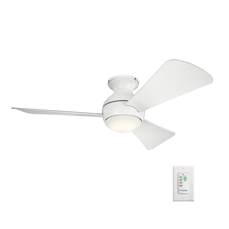 Sola 44" Matte White LED Ceiling Fan, Matte White, 44"