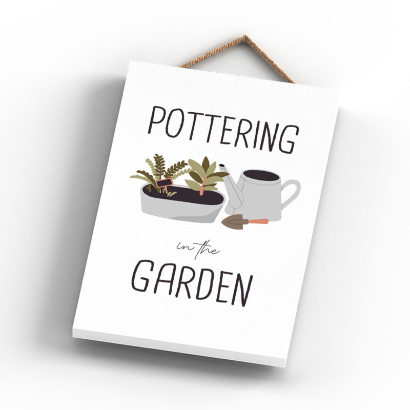 Pottering Happy Larry Garden Pottering Signs and Plaques | Wayfair.co.uk