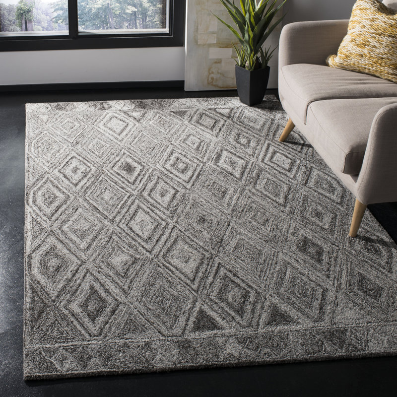 Hamm Hand Tufted Performance Geometric Rug, Rectangle 5' x 8'