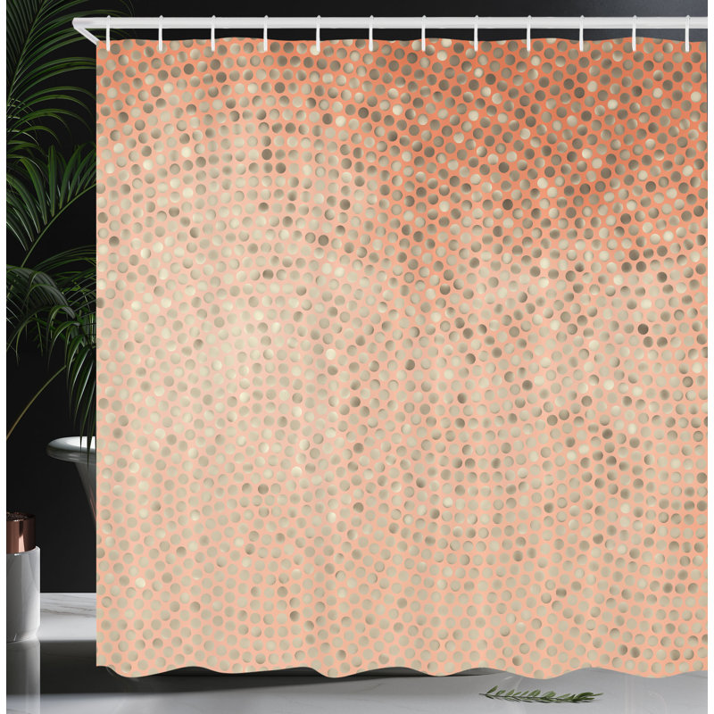 Ensemble de rideau de douche + crochets, H 69 po x l 75 po, Saumon et noix de coco