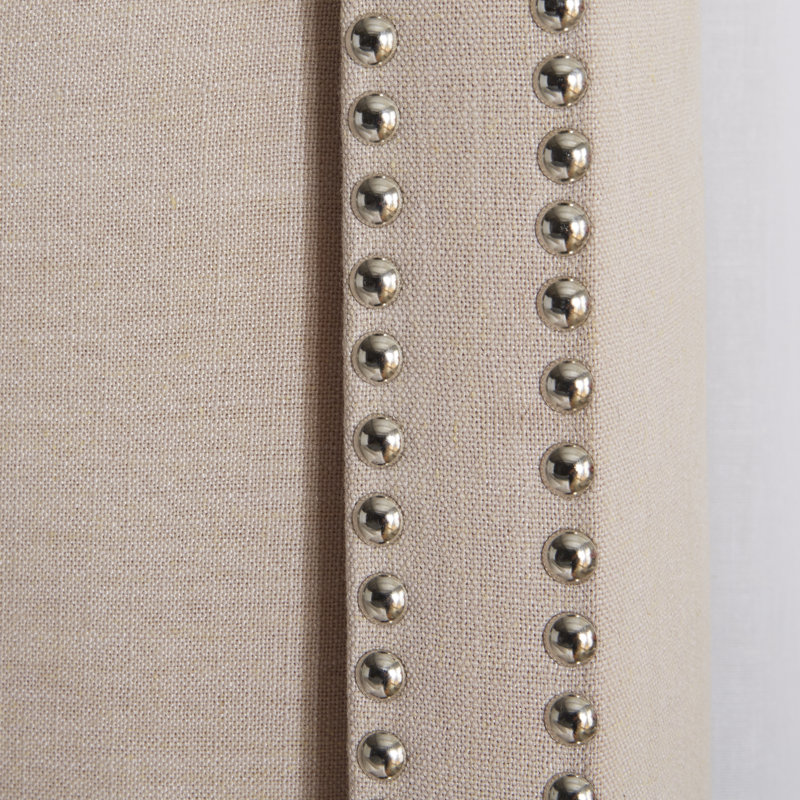 Wampler Upholstered Standard Bed, Full, Beige Linen