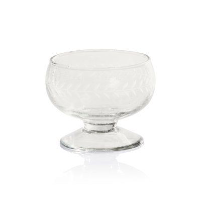 Tuscan 2-Piece Set Handmade Etched Condiment Glass Bowls