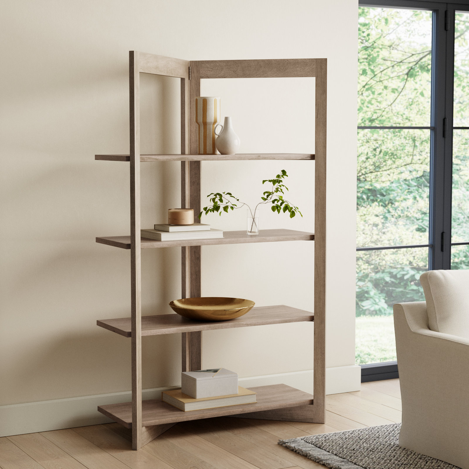 Siya Narrow Corner Bookcase