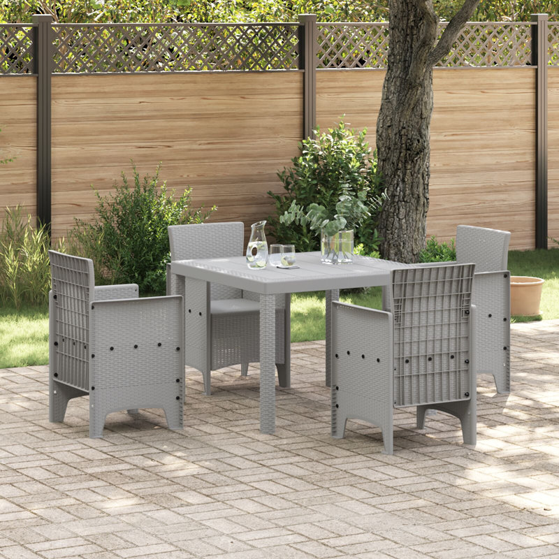 Outdoor Table Plastic Standard Durable Patio Table, Light Grey