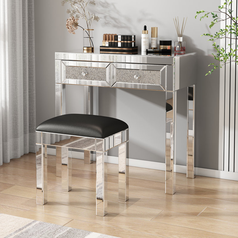 Tabouret de coiffeuse en bois massif