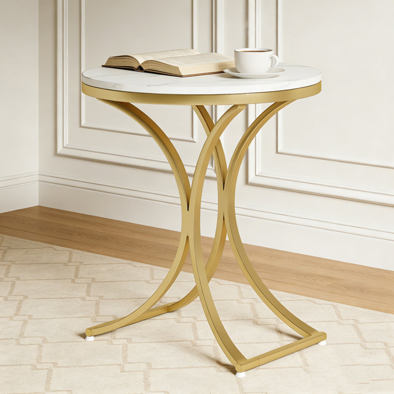 Petite table d'appoint avec structure en métal