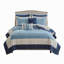 Ensemble de couette réversible matelassée 7 pièces bleu marine, format double/queen/européen
