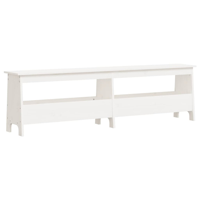 Allisandra Solid Wood Storage Bench, 45cm H x 160cm W x  28cm D, White