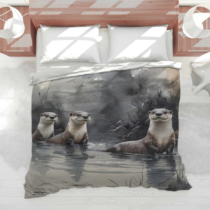 Otters In River Comforter, King