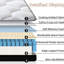 Matelas pour très grand lit 12 po, fermeté moyenne, mousse à mémoire de forme et ressorts ensachés, doux et confortable, soulagement, isolement par mouvement en pouces dans une boîte, ressorts individuels, mousse, isolement, respirant, rafraîchissant, bord extra-118875711