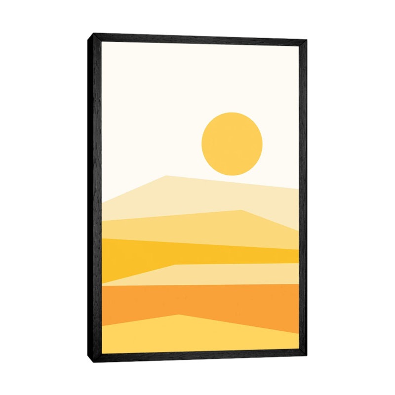 Print on Canvas, Black Framed, 152.5 cm H x 101.5 cm W, Silver/White/Yellow