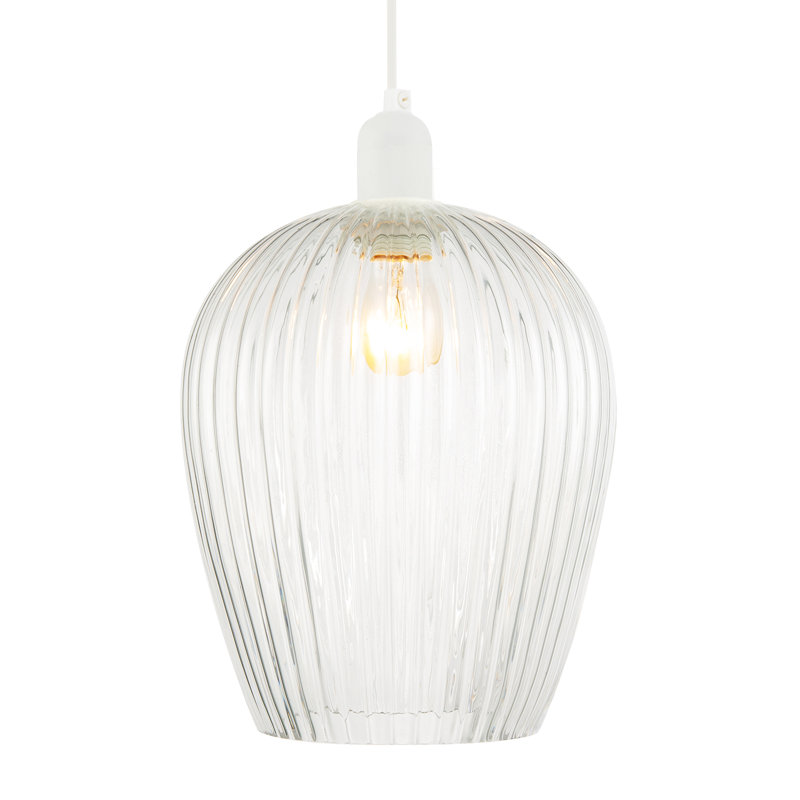Round Glass Lamp Shade ( Slip-On ) in Clear, 25cm H x 20cm W x 20cm D