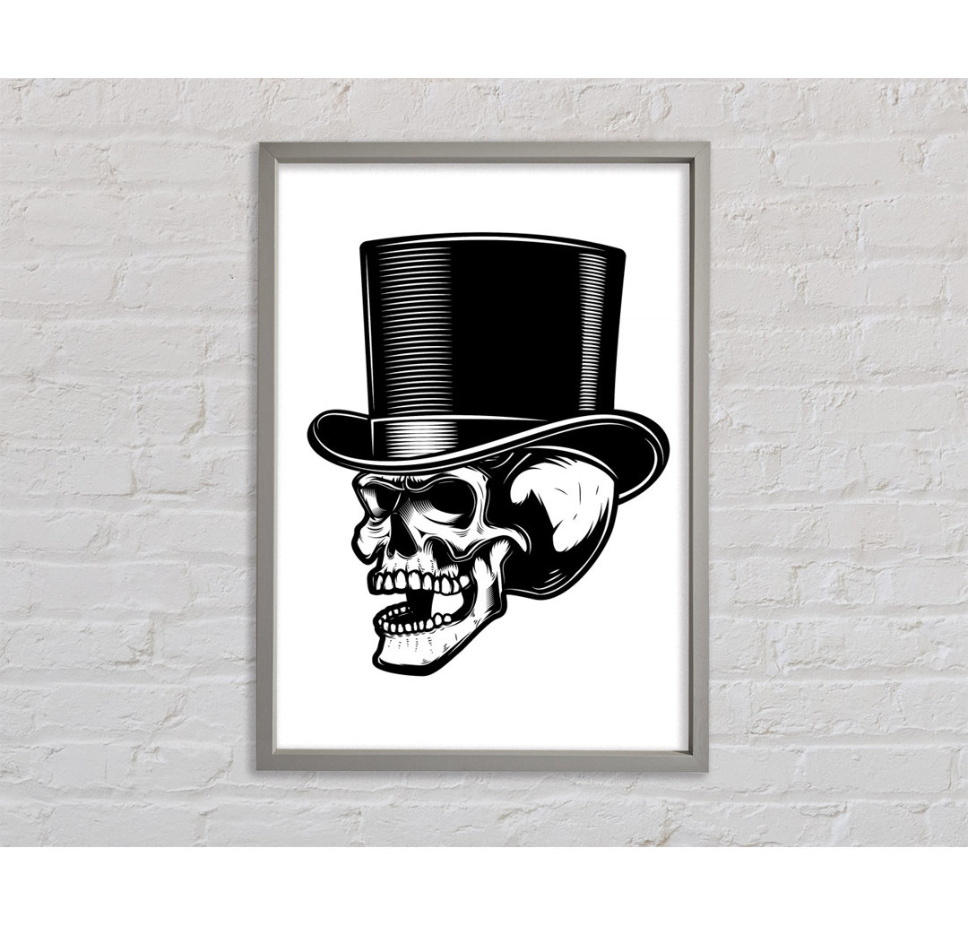 Top Hat Skull - Einzelner Bilderrahmen Kunstdrucke auf Leinwand