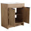 Meuble-lavabo de 30 po pour salle de bain - Porte en contreplaqué à fermeture douce imitation chêne Bvb02430imo