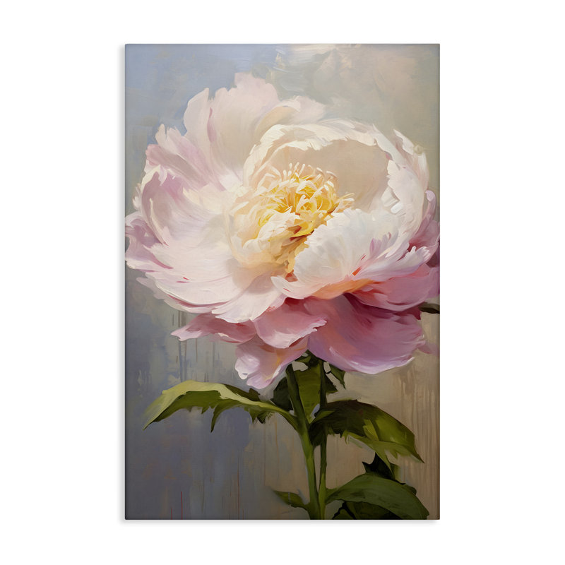 «Pink Rose in Bloom», art mural sur toile par Petals Prints Design, H 24 po x l 16 po