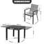 7-Piece Outdoor Aluminium Dining Set, Extendable Table, Stackable Chairs
