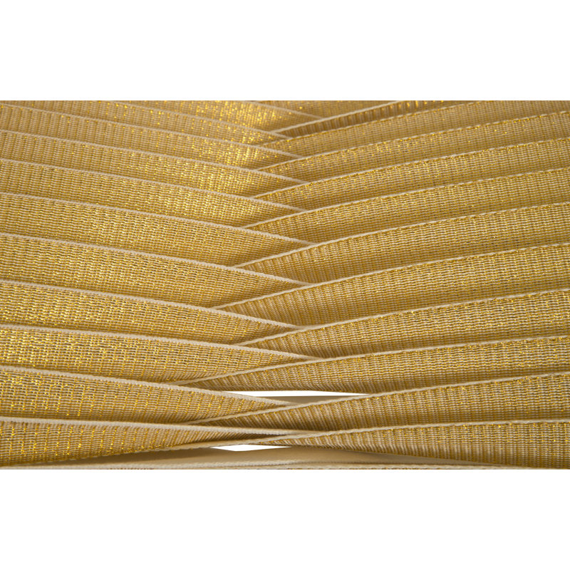 Contemporary Gold Woven Wood-Metal High Side Chair