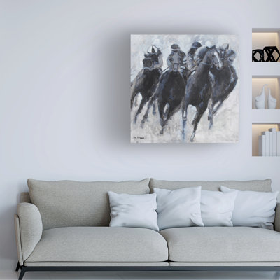Art mural sur toile tendue - "RACE EST SUR" par Allayn Stevens pour décoration de salon, de chambre à coucher ou de bureau - 14 x 14