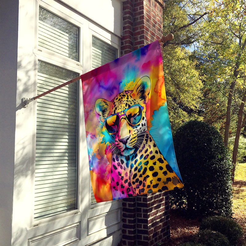 Drapeau de maison de léopard hippie