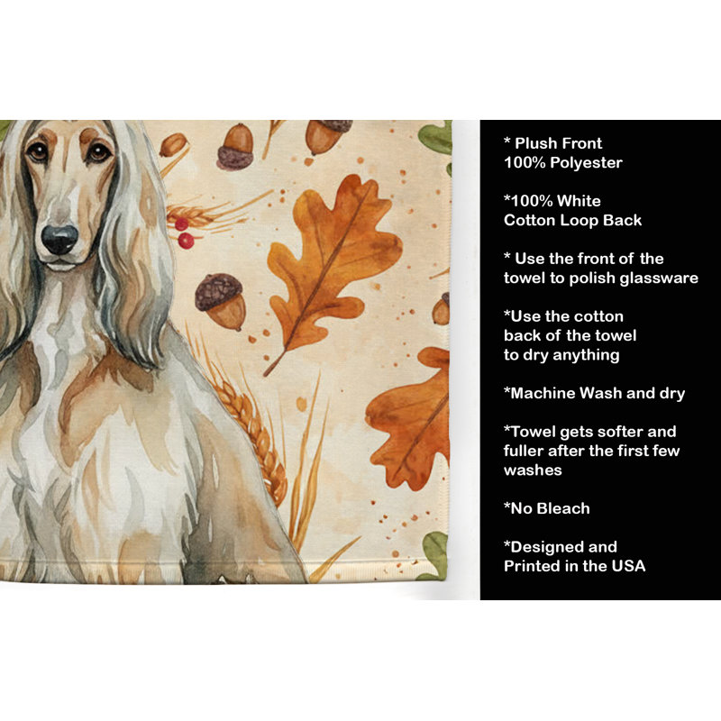 Afghan Hound Heirloom Fall Kitchen Towel, Afghan Hound