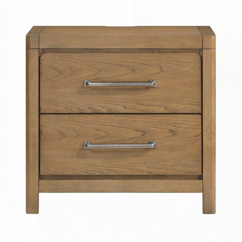 Table de chevet 2 tiroirs avec prises USB