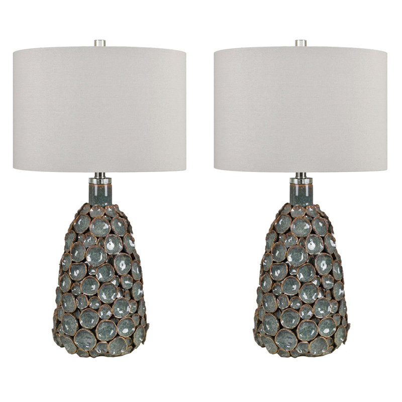 28.25" Ceramic Table Lamp With White Shade