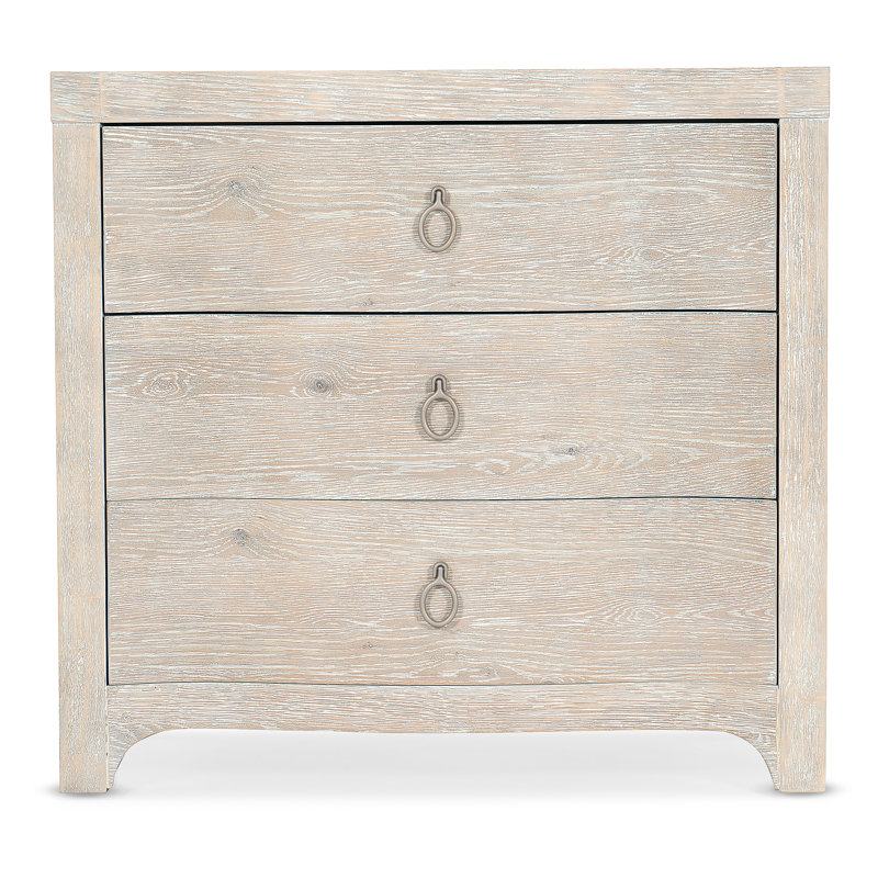 Serenity Antigua Three Drawer Nightstand, Light Brown