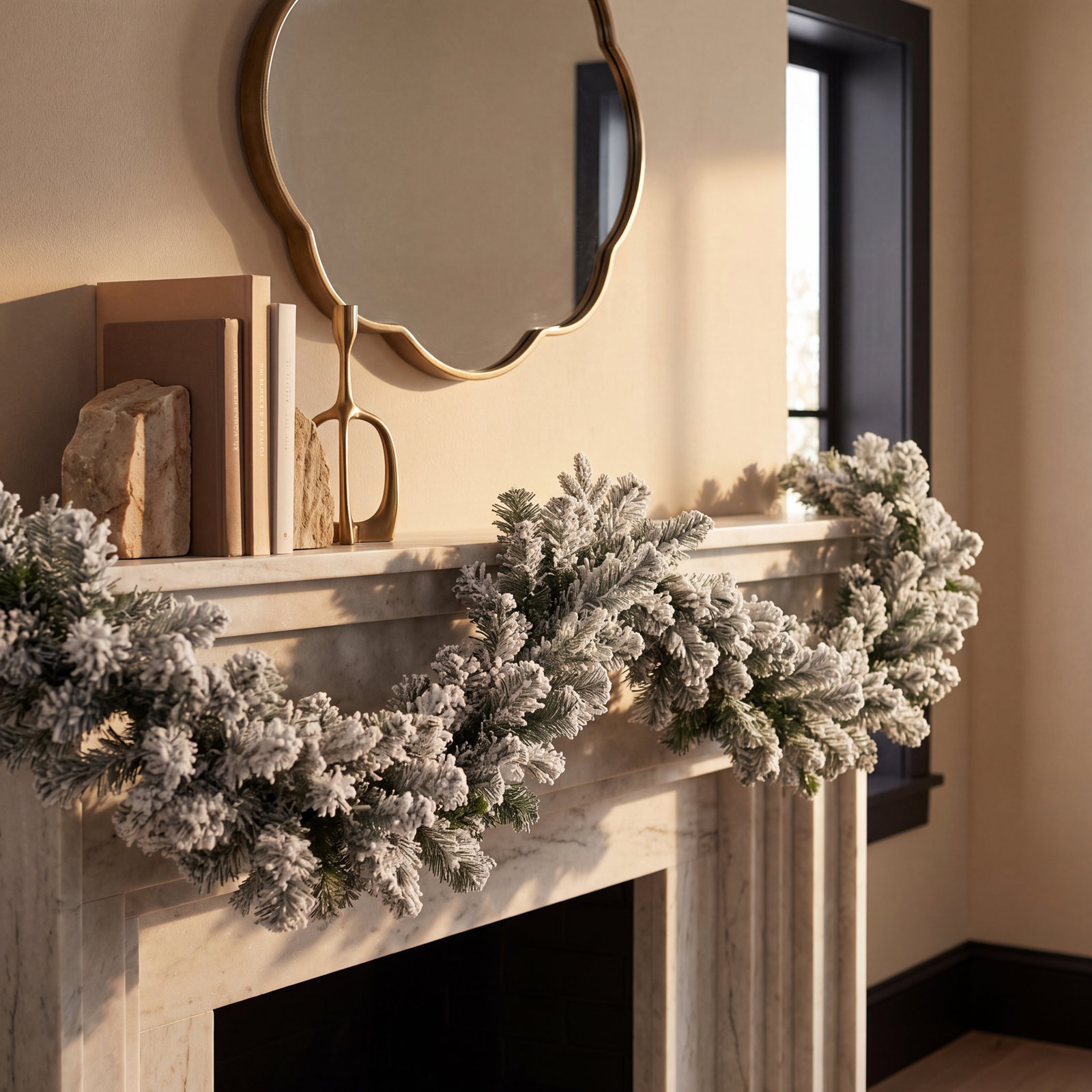 108" Frosted Pre-Lit Fir Christmas Garland