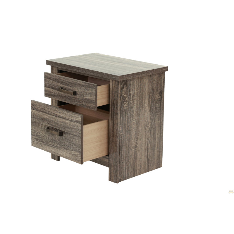 Table de chevet en bois avec table de chevet et 2 tiroirs de rangement