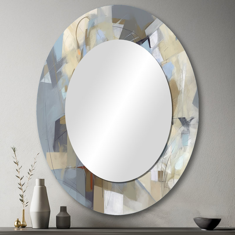 Miroir mural beige et gris, 43 po x 33 po