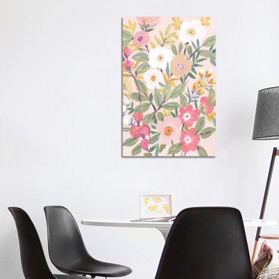 Pretty Pink Floral II by Tim OToole - Wrapped Canvas Painting