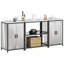  Kitchen Storage Set With Shelf 3 Pcs Sliver 210 X 50 X 92 Cm